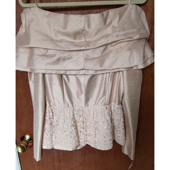 NOS vintage Saint Romei sz 10 light pink 100% silk two piece suit w/belt - Picture 5 of 16